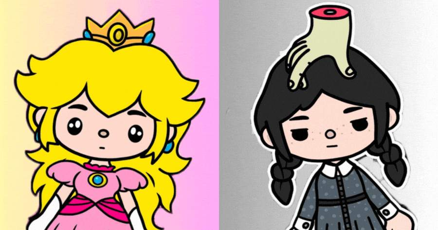 Who Are You In Princess Peach Vs Wednesday Mod In Toca Boca?